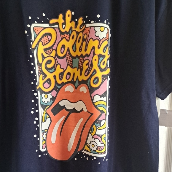 Rolling Stones Navy Blue Short Sleeve Tee Iconic Design - Picture 5 of 6